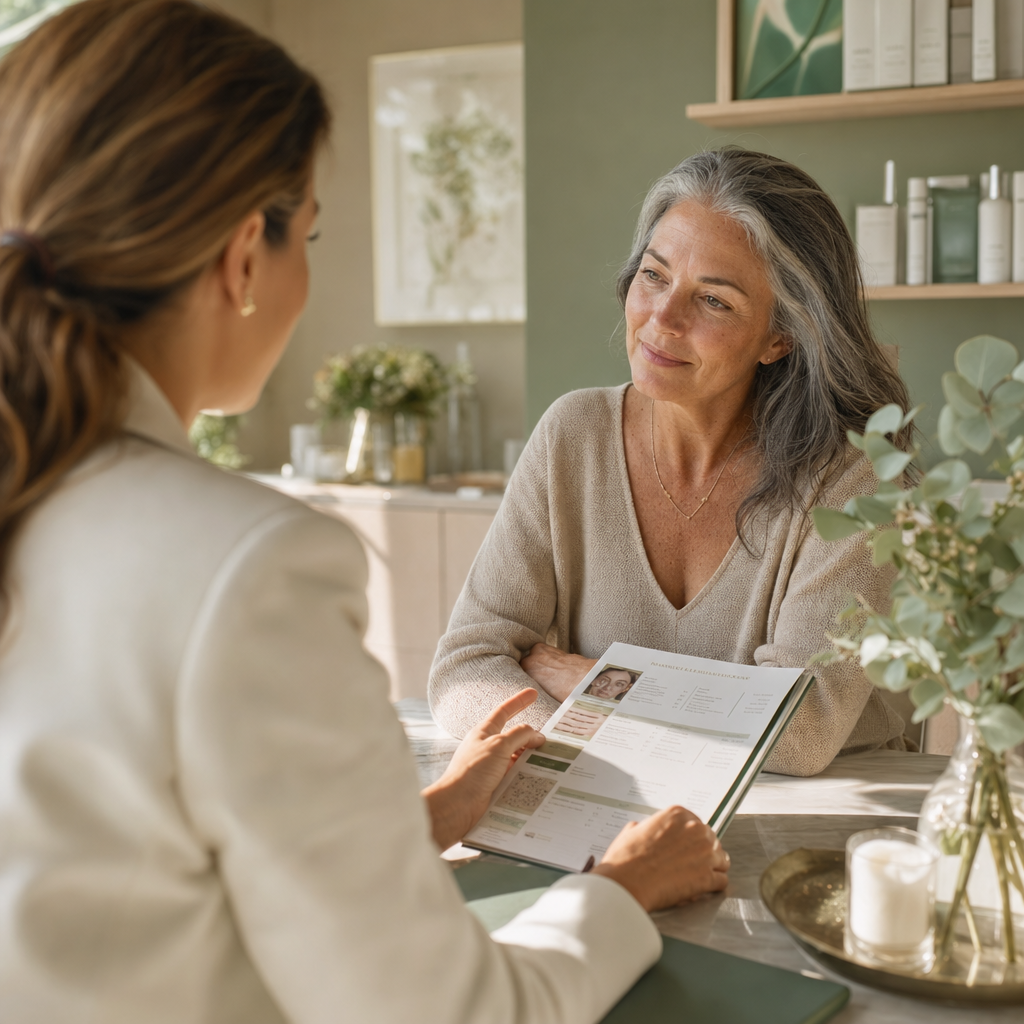 Consultation at Lakeshore Aesthetics — physician-directed medical spa serving Northwest Indiana
